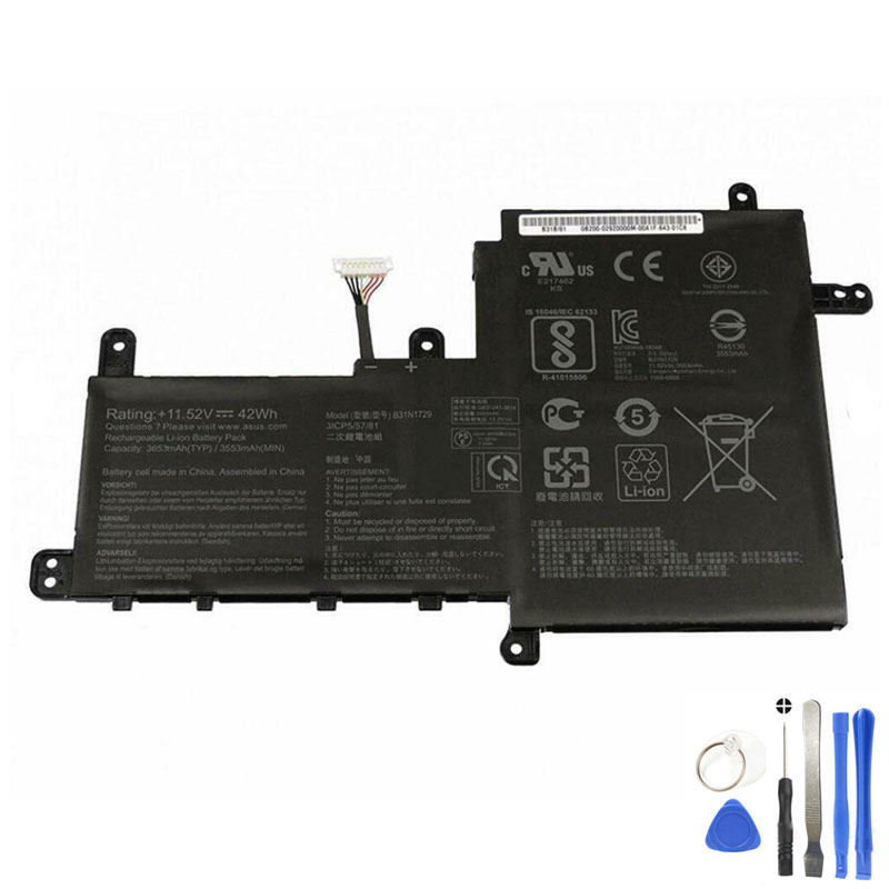 42Wh Asus B31N1729 Battery