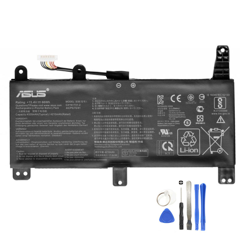 66Wh Asus C41N1731-2 Battery