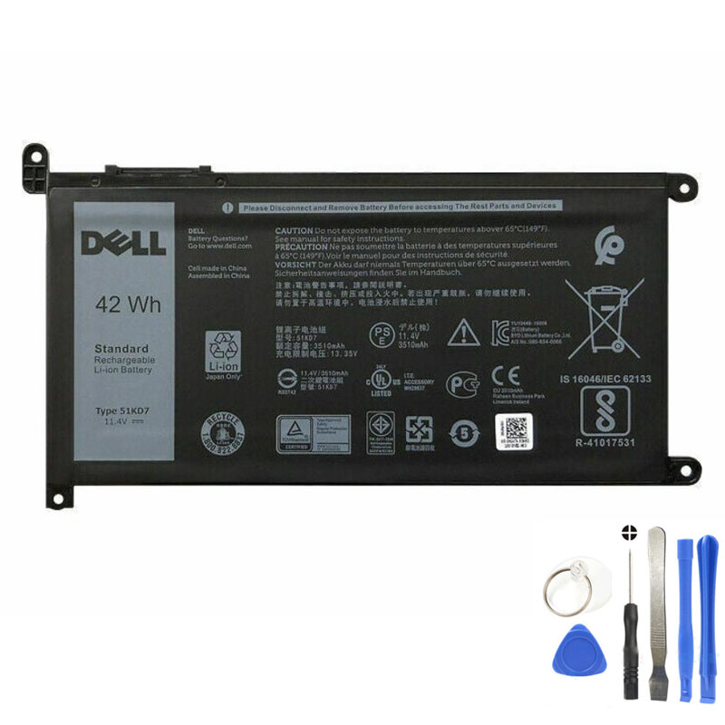 42Wh Dell 51KD7 Battery