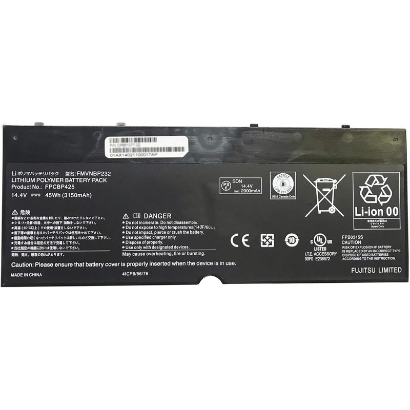 45Wh Fujitsu FPCBP425 Battery