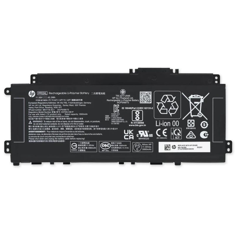 43.3Wh HP PP03XL Battery