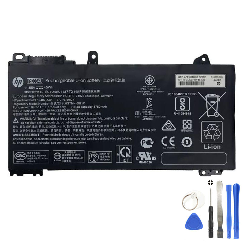 45Wh HP RE03XL Battery