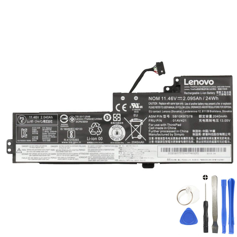 24Wh Lenovo 01AV421 Battery