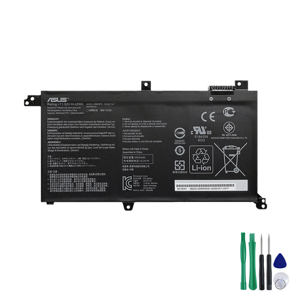 42Wh Battery For Asus B31N1732