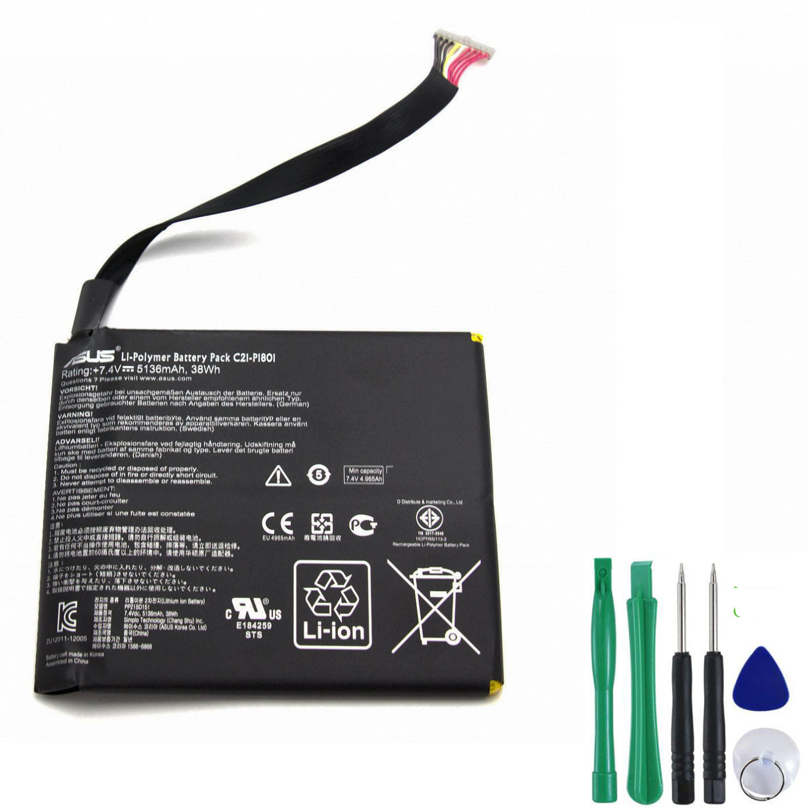 38Wh Battery For Asus C21-P1801