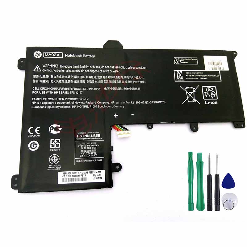 25Wh Battery For HP MA02XL HSTNN-LB5B 721895-421 722232-005 TPN-Q127