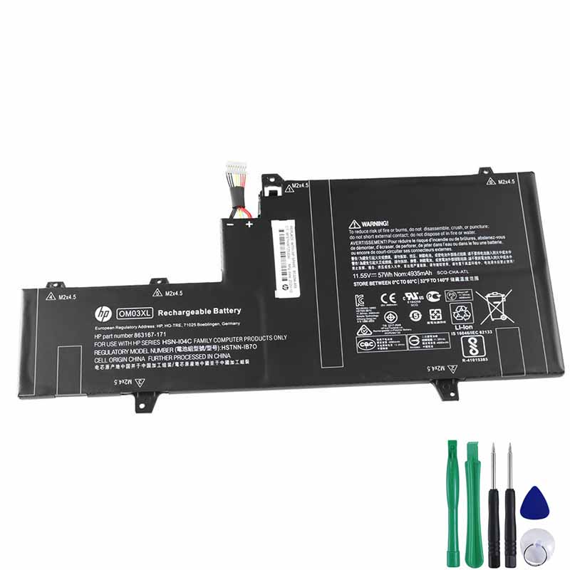 Battery For HP HSTNN-IB7O OM03XL 57Wh