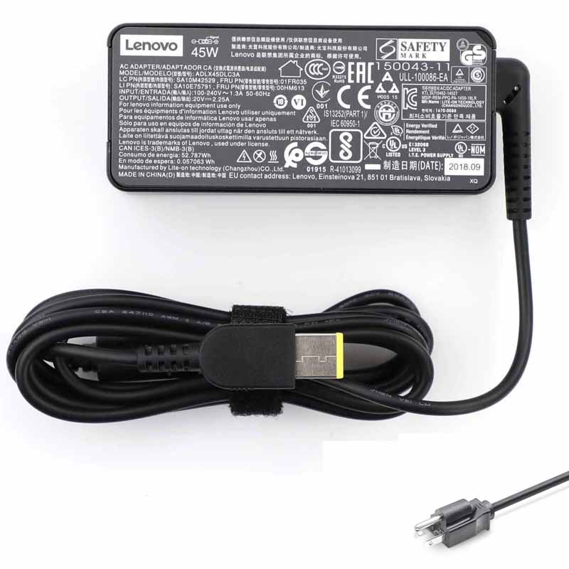 Lenovo 20V 2.25A 45W Rectangular Interface Adapter Charger