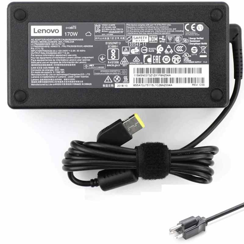 Lenovo 20V 8.5A 170W Rectangular Adapter Charger