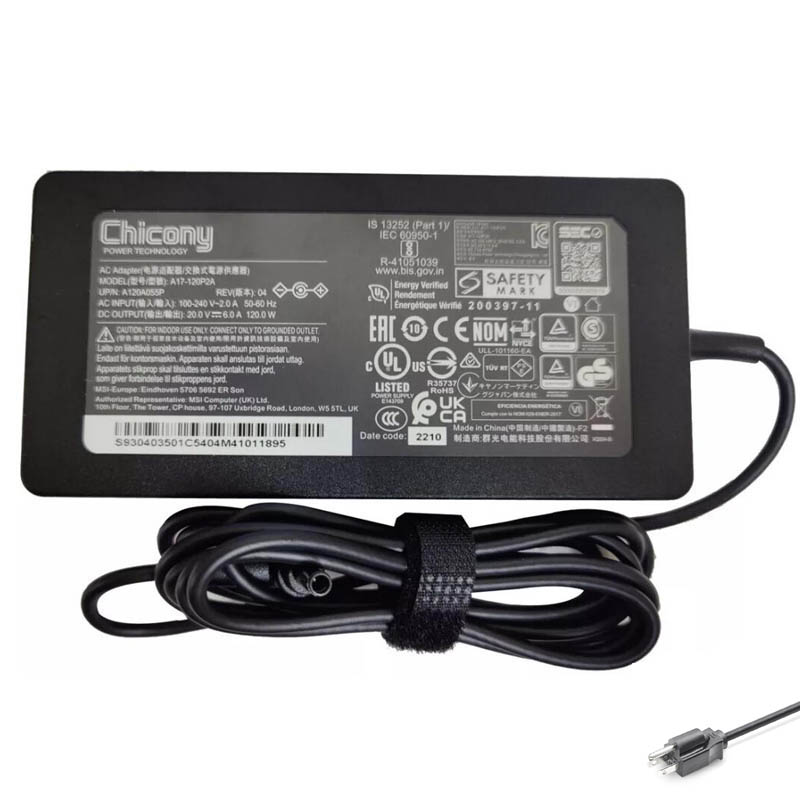 Chicony 20V 6A 120W 4.5mm Adapter Charger