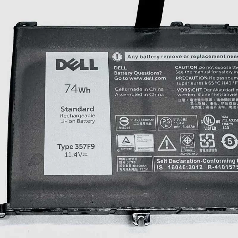 74Wh Dell 357F9 Battery - Image 2